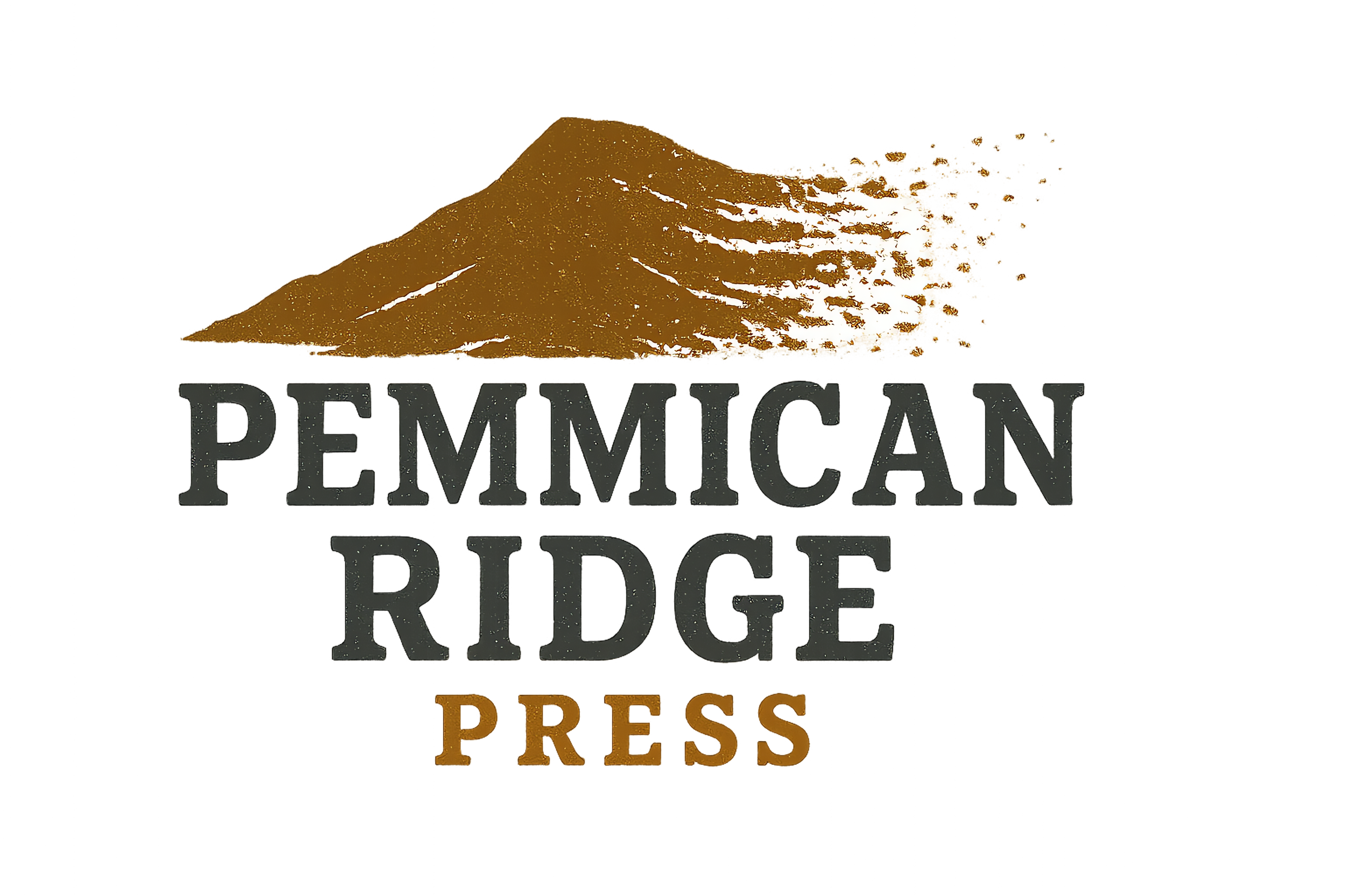 Pemmican Ridge Press logo, stylized text with ridge graphic